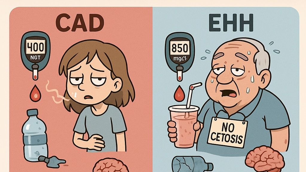 Cetoacidosis diabética (CAD) vs estado hiperosmolar (EHH)