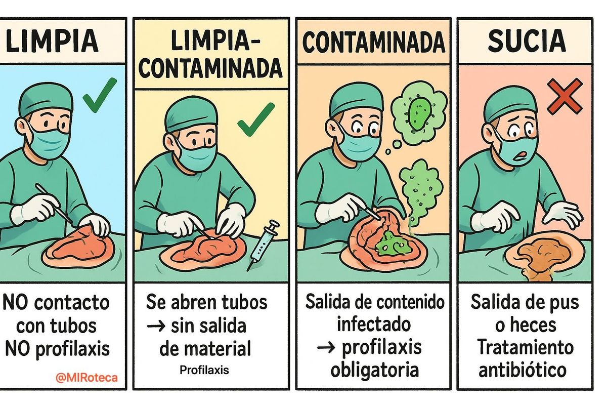 Cirugía según el grado de contaminación