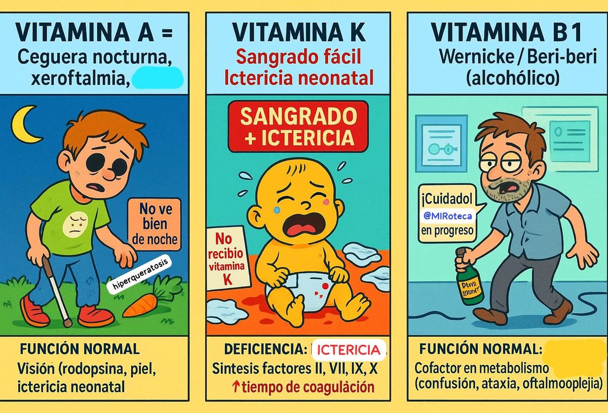 Déficits vitamínicos (I): A, K y B1