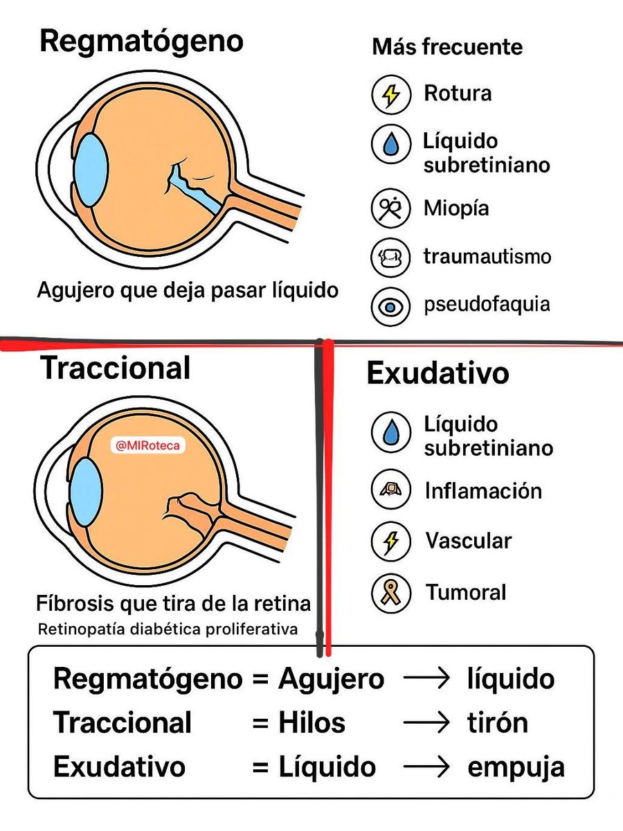 Tipos de desprendimiento de retina
